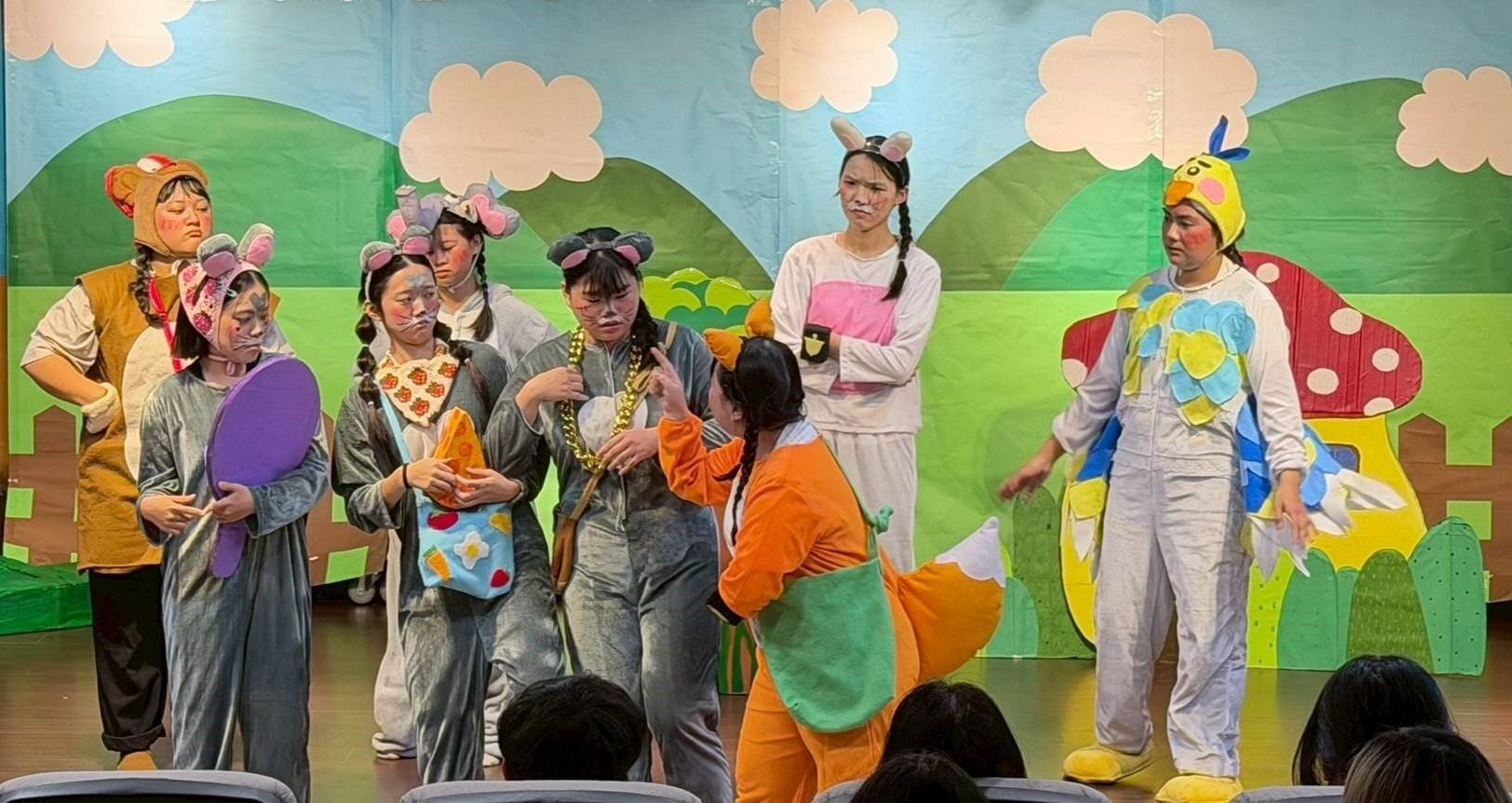 新生醫專幼兒保育科115級畢業劇展「勇敢不害怕-團結力量大」，近日於校園登場。圖：新生醫專提供